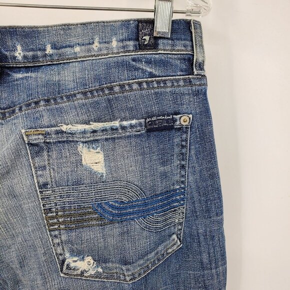Seven For All Mankind Relaxed Button Fly Light Wash Jeans Size 33 - Picture 8 of 11